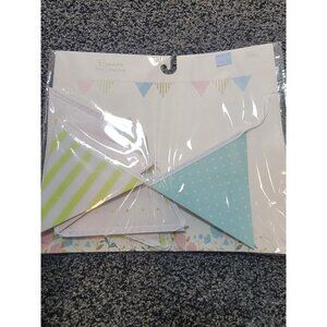 Pastel Multicolor Triangular Banner Set 6.56 ft Long With Stripes & Polka Dots F